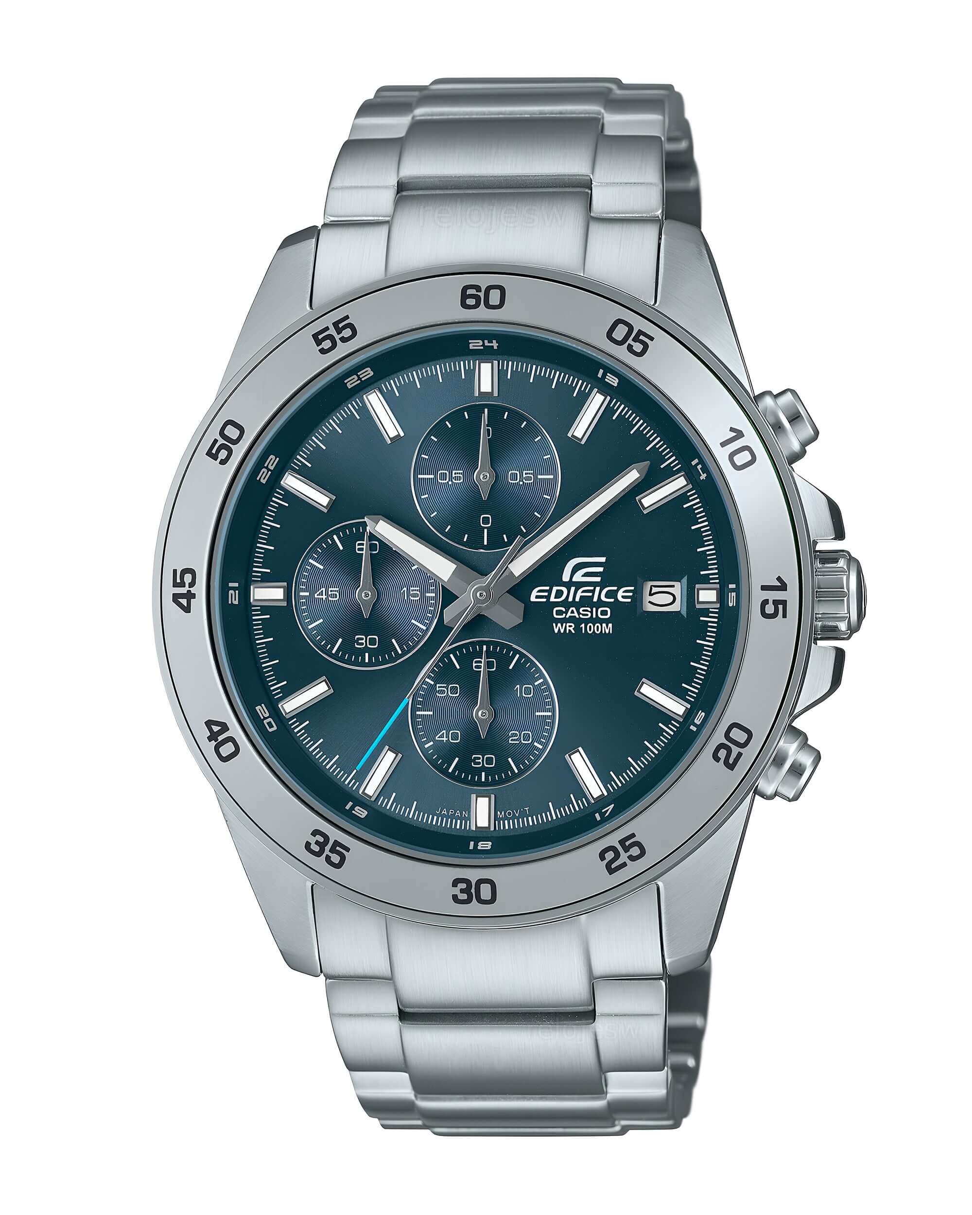 Casio Edifice EFR-526D-2AV (Plateado con dial azul)