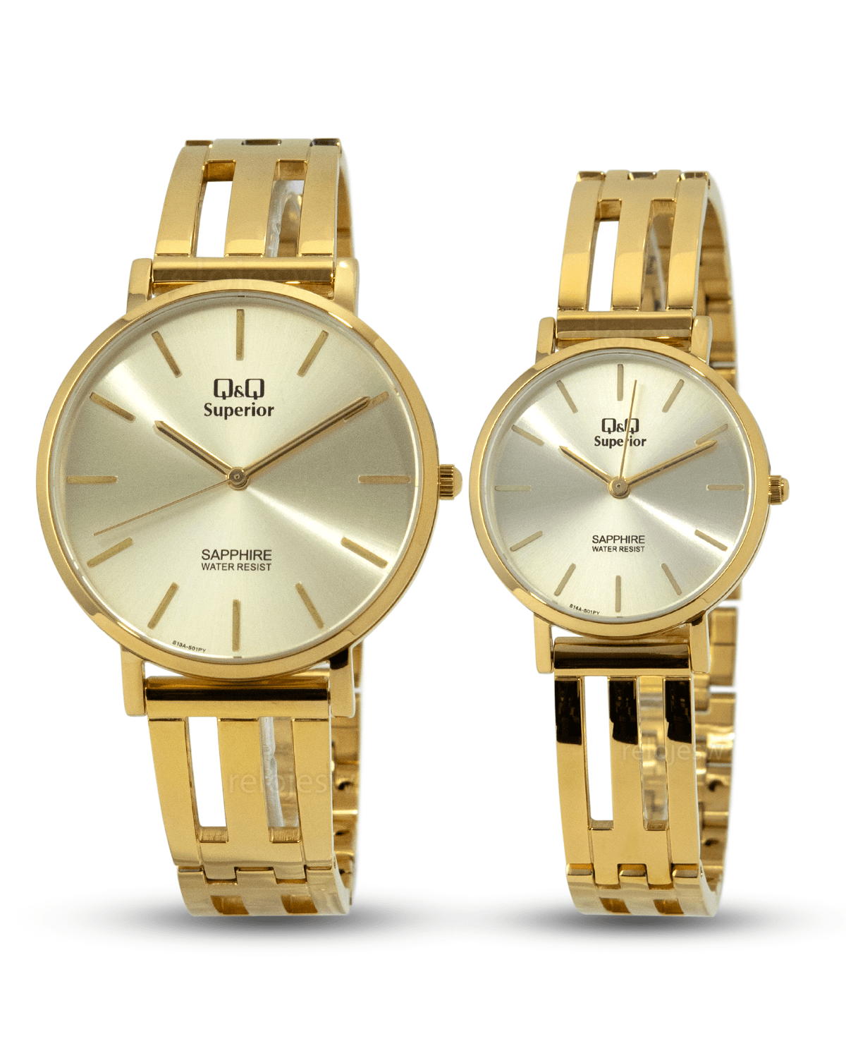 Reloj Q&Q Superior Pareja Dorado s13a501ys14a501y