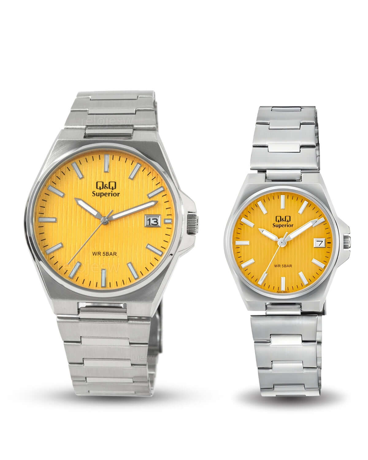 Reloj Q&Q Superior Pareja Plateado S21A005Y / S22A005Y