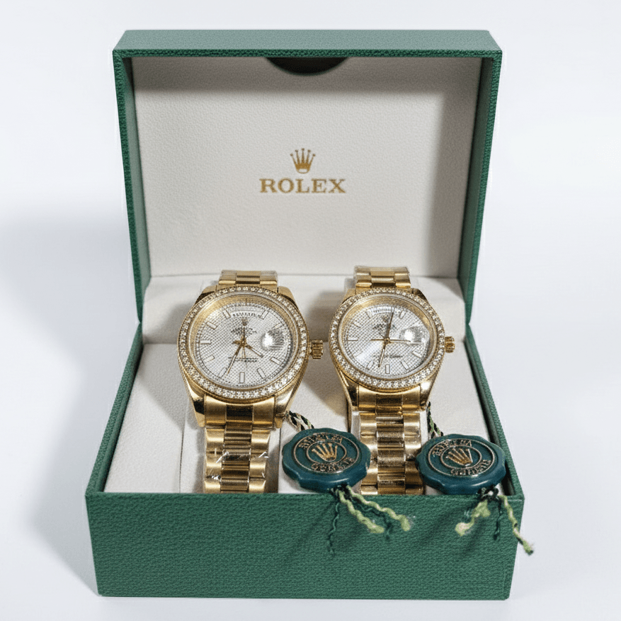 Relojes Rolex Pareja Premium + Caja De Lujo Contra Marcada GRATIS