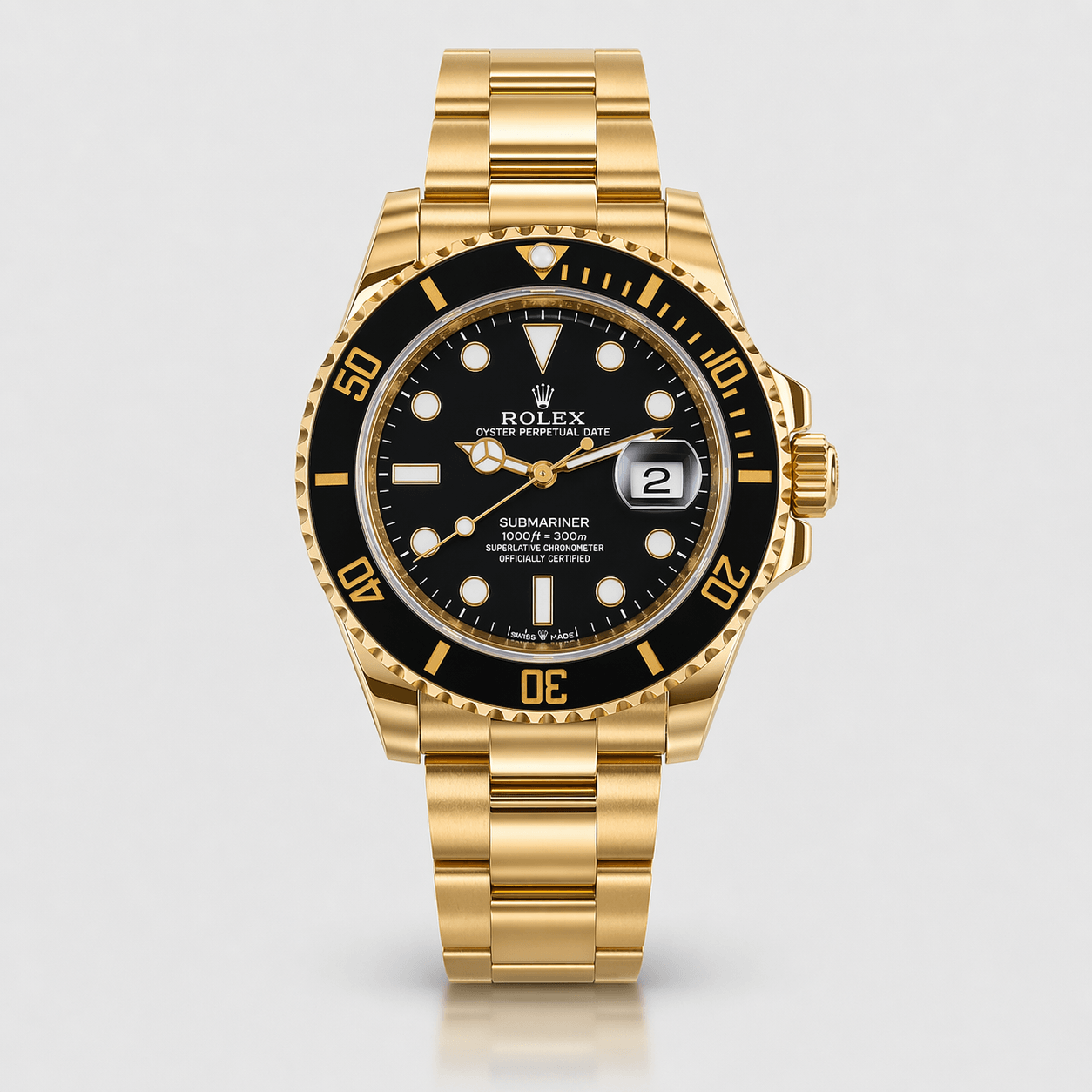 ROLEX SEMI AUTOMATICO SUBMARINER OYSTER DORADO NEGRO
